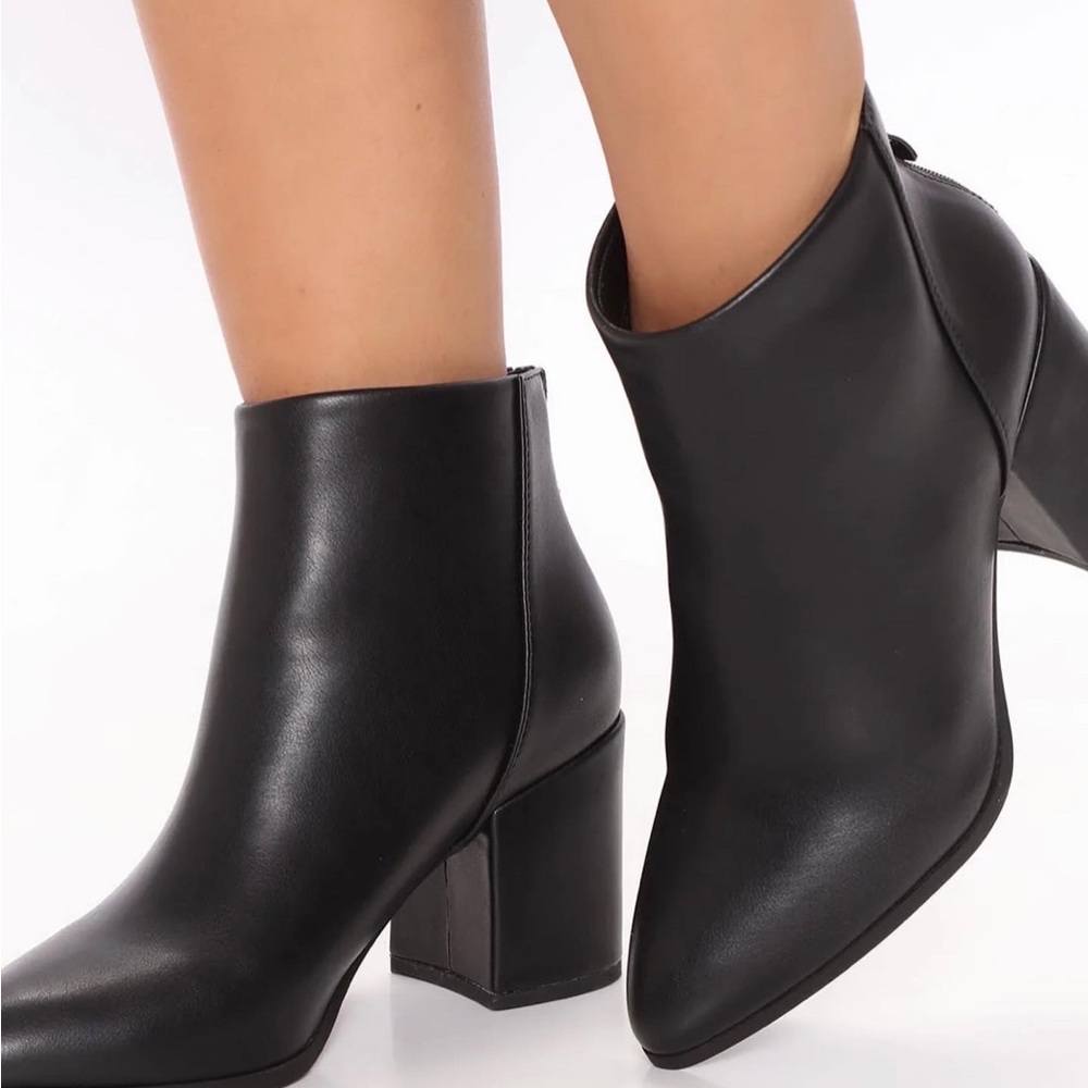black leather boots